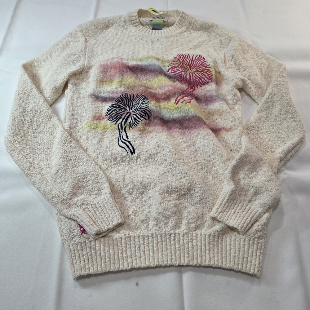 Scotch & Soda embroidered artwork boucle crew neck sweater S